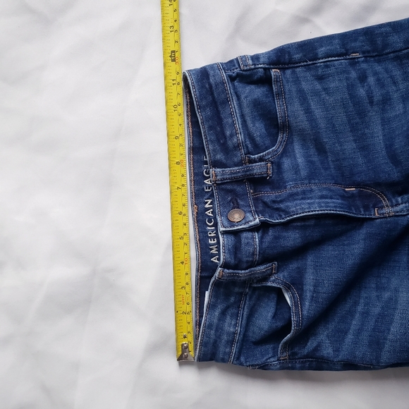 AE Ne(x)t Level High-Waisted Rise Jegging Blue Jeans 00 - Picture 12 of 12